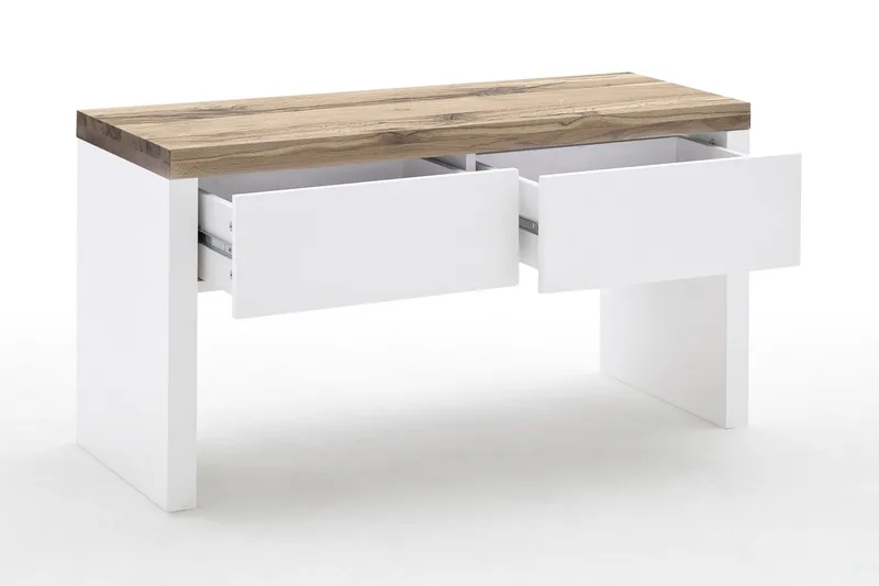 Romina Sittebenk med Oppbevaring - Hvit/Tre/Natur - Møbler - Stoler - Benk - Sittebenk med oppbevaring