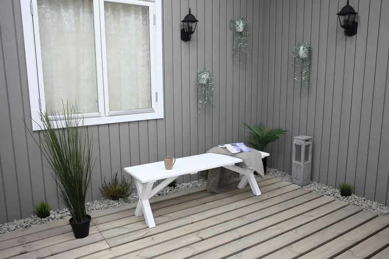 Scottsdale Sittebenk 140 cm Hvit - KWA - Møbler - Stoler - Benk