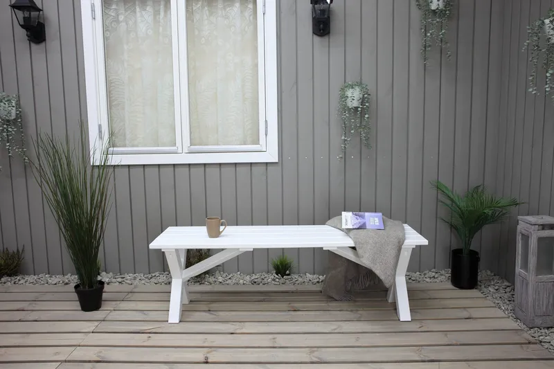 Scottsdale Sittebenk 140 cm Hvit - KWA - Møbler - Stoler - Benk