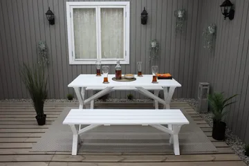 Scottsdale Sittebenk 140 cm Hvit - KWA - Møbler - Stoler - Benk