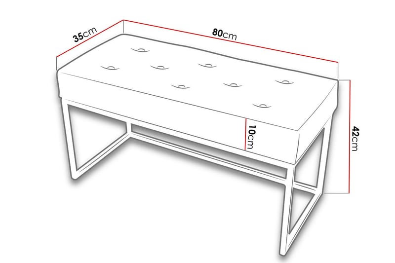 Sego Sittepuff 80x35x42 cm - Møbler - Stoler - Benk