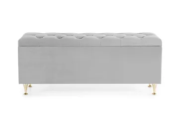 Royal Velvet Sengekiste Fløyel - Lysegrå - Møbler - Senger - Sengetilbehør - Oppbevaring til senger