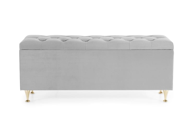 Royal Velvet Sengekiste Fløyel - Lysegrå - Møbler - Senger - Sengetilbehør - Oppbevaring til senger