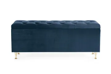 Royal Velvet Sengekiste Fløyel - Mørkeblå - Møbler - Senger - Sengetilbehør - Oppbevaring til senger