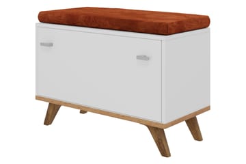 Sittebenk Egremount med Oppbevaring - Hvit/Eik - Møbler - Stoler - Benk - Sittebenk med oppbevaring