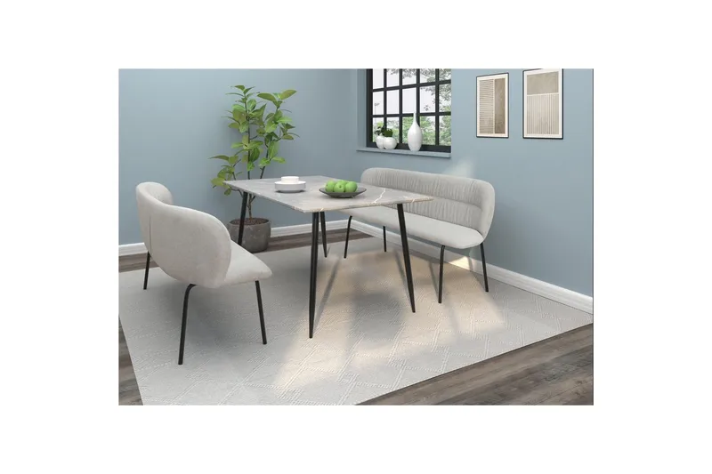 Spisebenk Casey Antrasitt - Antrasitt - Møbler - Stoler - Benk - Benk med ryggstøtte