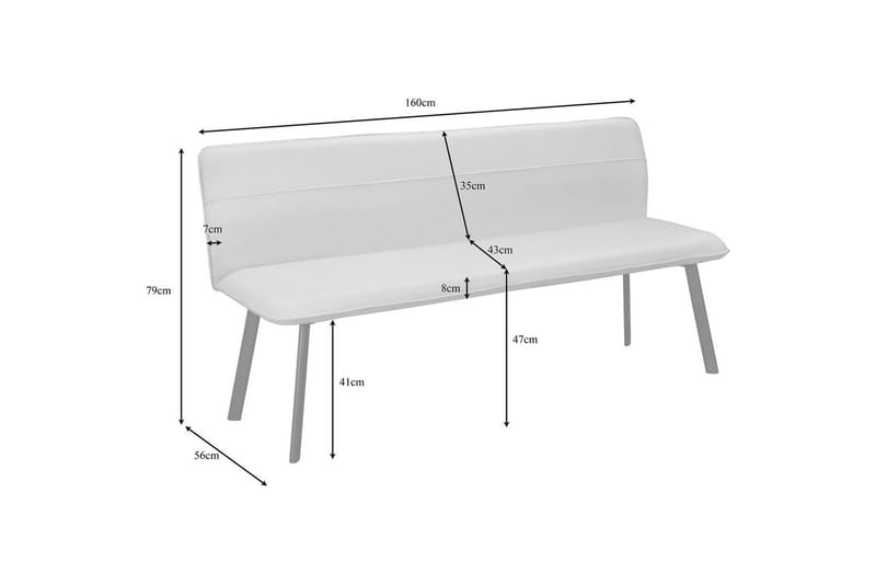 Spisebenk Taylor Antrasitt - Antrasitt - Møbler - Stoler - Benk - Benk med ryggstøtte