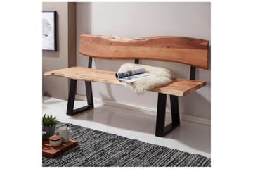 Spisestuebenk Wohnling Heltre tre kant med metallben landstil Med ryggstøtte, 180 cm - Med ryggstøtte, 180 cm - Møbler - Bord - Spisebord & kjøkkenbord