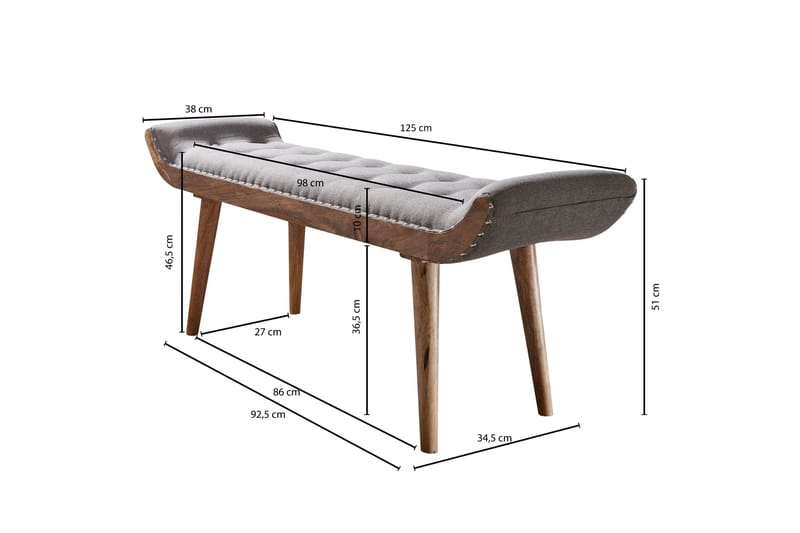 Timiothy Sittebenk - Grå - Møbler - Stoler - Benk