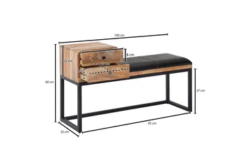 Tultered Sittebenk 100 cm - Brun - Møbler - Stoler - Benk