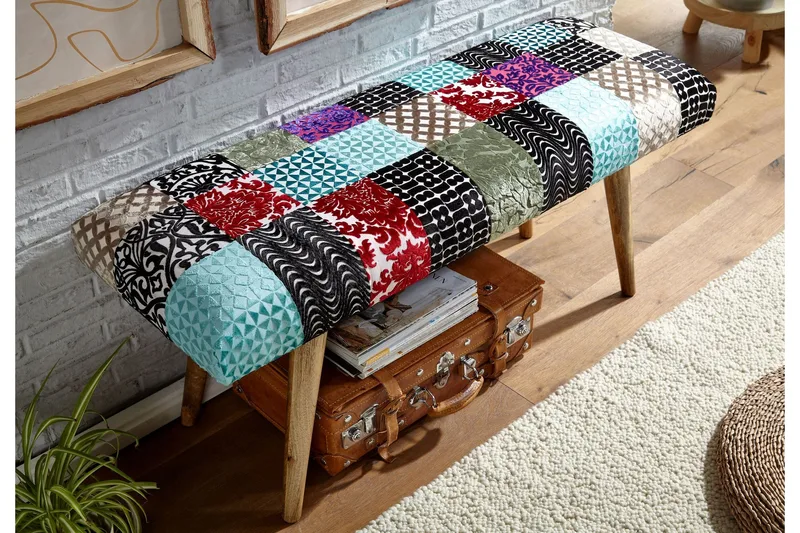 Tultered Sittebenk 117 cm - Flerfarget - Møbler - Stoler - Benk