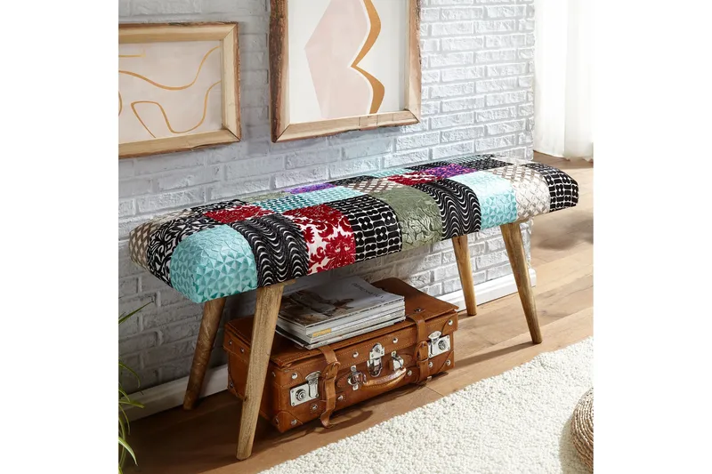 Tultered Sittebenk 117 cm - Flerfarget - Møbler - Stoler - Benk