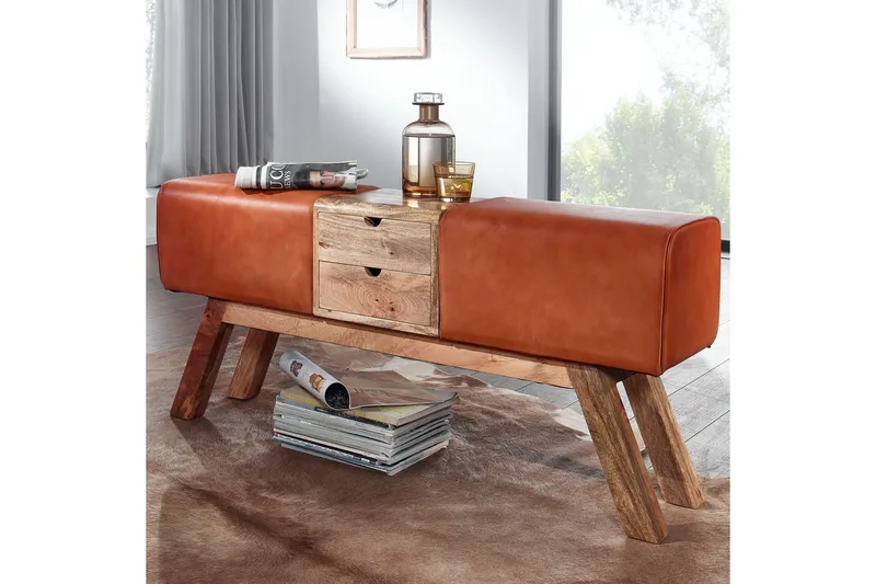 Tultered Sittebenk 120 cm - Brun - Møbler - Stoler - Benk - Sittebenk med oppbevaring