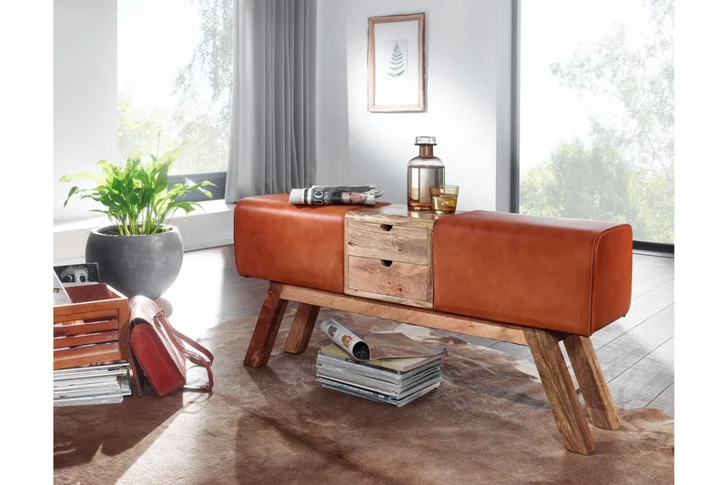 Tultered Sittebenk 120 cm - Brun - Møbler - Stoler - Benk - Sittebenk med oppbevaring