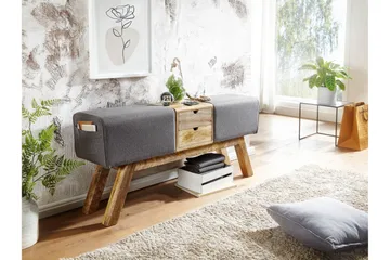 Tultered Sittebenk 120 cm - Brun - Møbler - Stoler - Benk - Sittebenk med oppbevaring