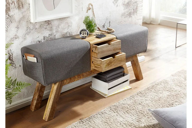 Tultered Sittebenk 120 cm - Brun - Møbler - Stoler - Benk - Sittebenk med oppbevaring