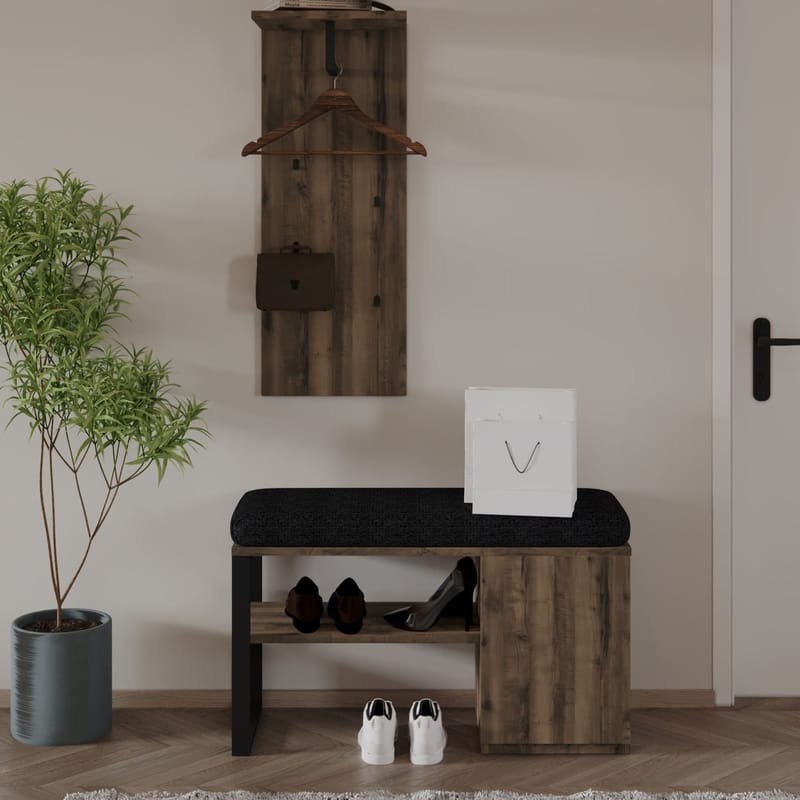 Uniqo Hallstativsett 35x90x35 cm - Antikk valnøtt - Møbler - Stoler - Benk