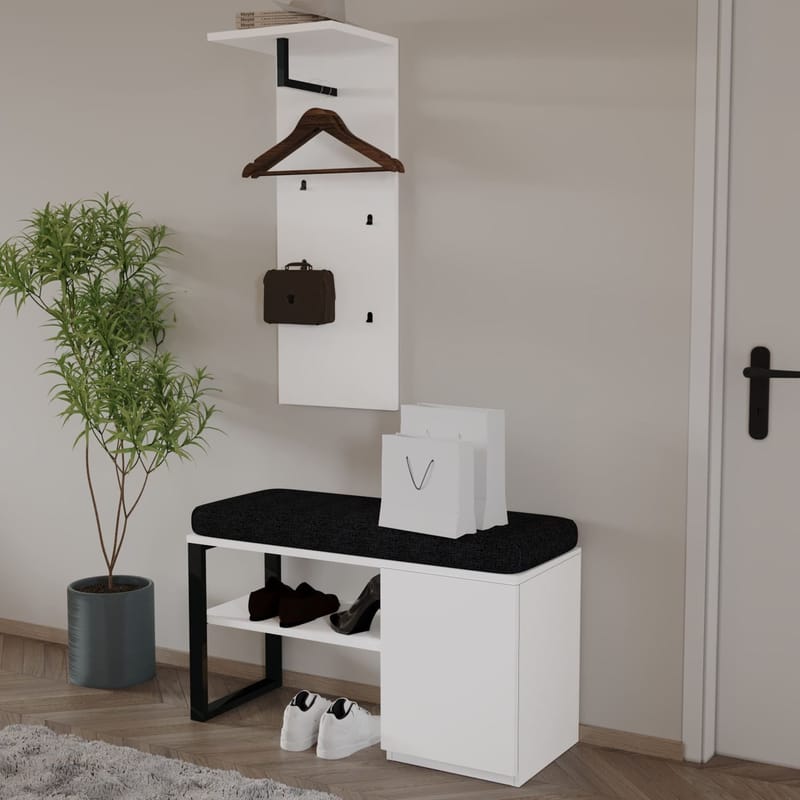 Uniqo Hallstativsett 35x90x35 cm - Hvit - Møbler - Stoler - Benk