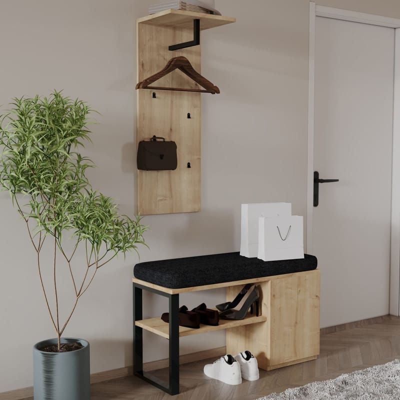 Uniqo Hallstativsett 35x90x35 cm - Sapphire Oak - Møbler - Stoler - Benk