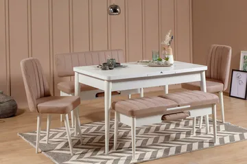 Valsot Sittebenk 110 cm - Hvit/Brun - Møbler - Stoler - Benk