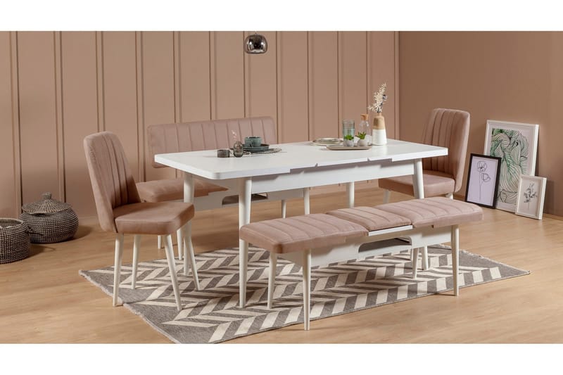 Valsot Sittebenk 110 cm - Hvit/Brun - Møbler - Stoler - Benk