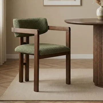 Bonavista Stol - grønn og mørk valnøtt - Møbler - Stoler - Spisestuestoler & kjøkkenstoler