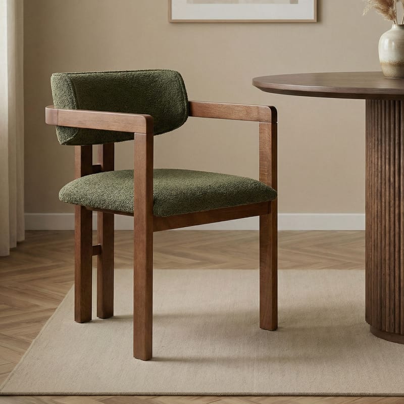Bonavista Stol - grønn og valnøtt - Møbler - Stoler - Spisestuestoler & kjøkkenstoler