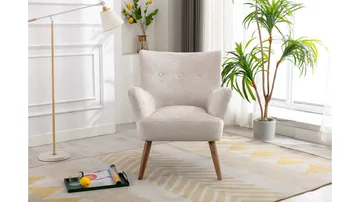 Carlton lenestol i bouclé - Krem - Møbler - Stoler - Lenestoler