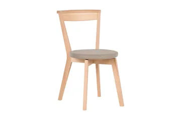 Chair Spisestol i Stoff og Lyst Tre - Gråbeige - Møbler - Stoler - Spisestuestoler & kjøkkenstoler