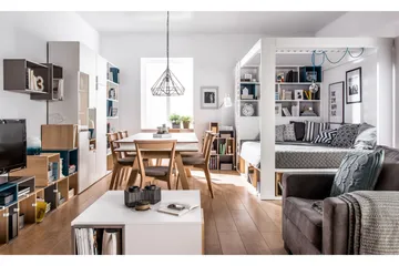 Chair Spisestol i Stoff og Lyst Tre - Gråbeige - Møbler - Stoler - Spisestuestoler & kjøkkenstoler