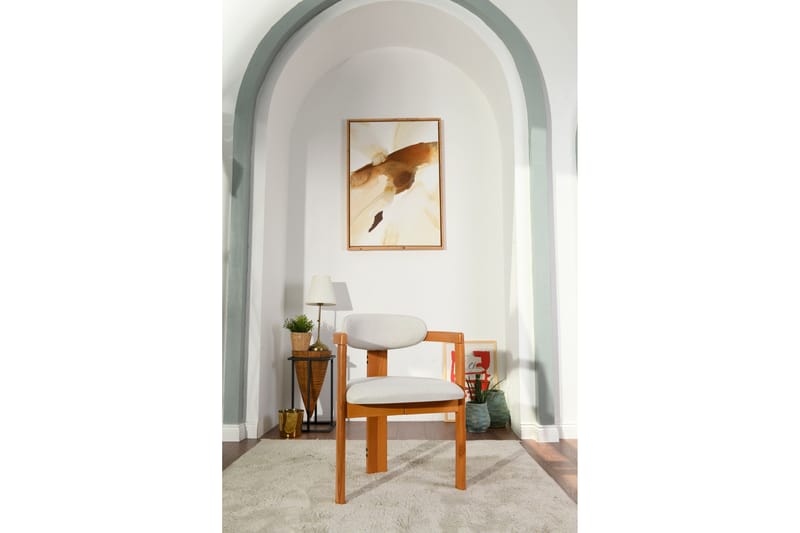 Cheri Lenestol - Krem/Eik - Møbler - Stoler - Spisestuestoler & kjøkkenstoler