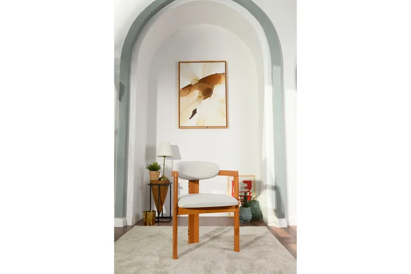 Cheri Lenestol - Krem/Eik - Møbler - Stoler - Spisestuestoler & kjøkkenstoler