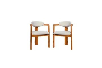 Cheri Lenestol - Krem/Eik - Møbler - Stoler - Spisestuestoler & kjøkkenstoler