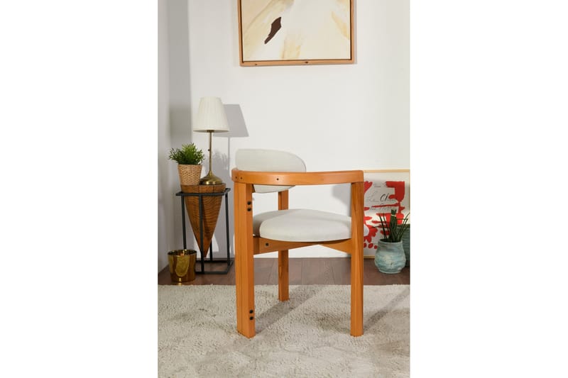 Cheri Lenestol - Krem/Eik - Møbler - Stoler - Spisestuestoler & kjøkkenstoler
