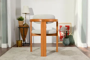 Cheri Lenestol - Krem/Eik - Møbler - Stoler - Spisestuestoler & kjøkkenstoler