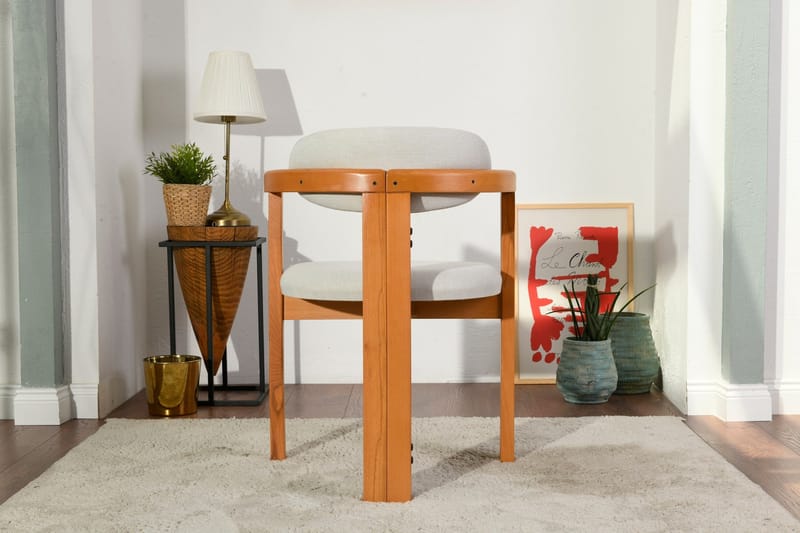 Cheri Lenestol - Krem/Eik - Møbler - Stoler - Spisestuestoler & kjøkkenstoler