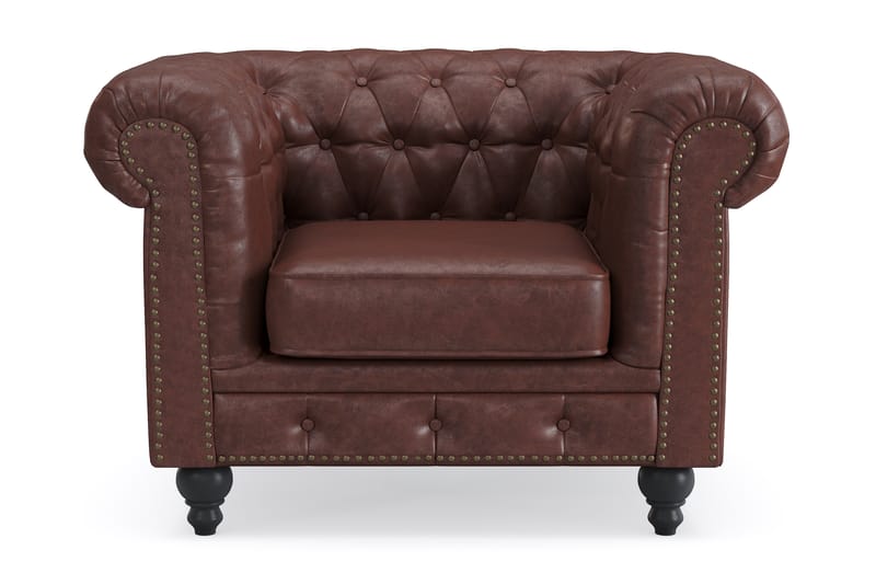 Chesterfield Deluxe Lenestol - Mørk brun - Møbler - Stoler - Lenestoler