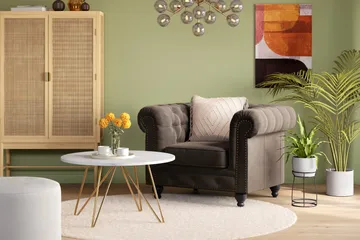 Chesterfield Deluxe Lenestol - Mørkegrå - Møbler - Stoler - Lenestoler