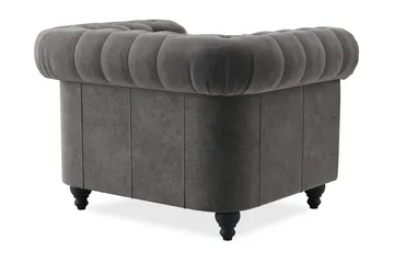 Chesterfield Deluxe Lenestol - Mørkegrå - Møbler - Stoler - Lenestoler