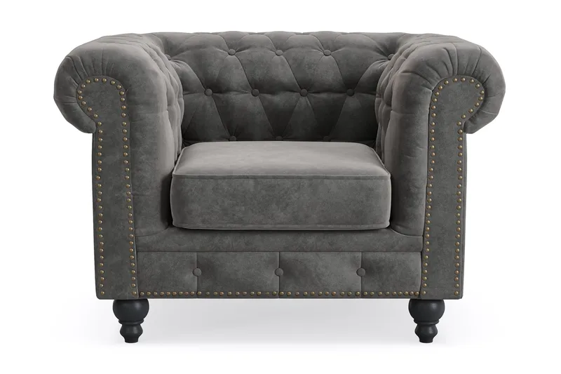 Chesterfield Deluxe Lenestol, Mørkegrå