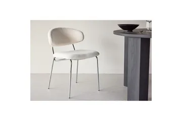 Chico Spisestol i Bouclé - Offwhite - Møbler - Stoler - Spisestuestoler & kjøkkenstoler