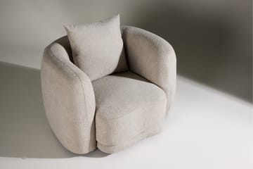 Cielo Modern Rund Lenestol i Stoff - Beige - Møbler - Stoler - Lenestoler