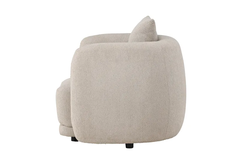 Cielo Modern Rund Lenestol i Stoff - Beige - Møbler - Stoler - Lenestoler