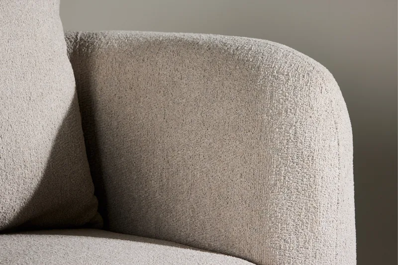 Cielo Modern Rund Lenestol i Stoff - Beige - Møbler - Stoler - Lenestoler