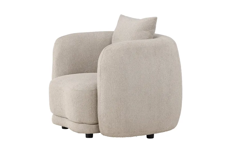 Cielo Modern Rund Lenestol i Stoff - Beige - Møbler - Stoler - Lenestoler