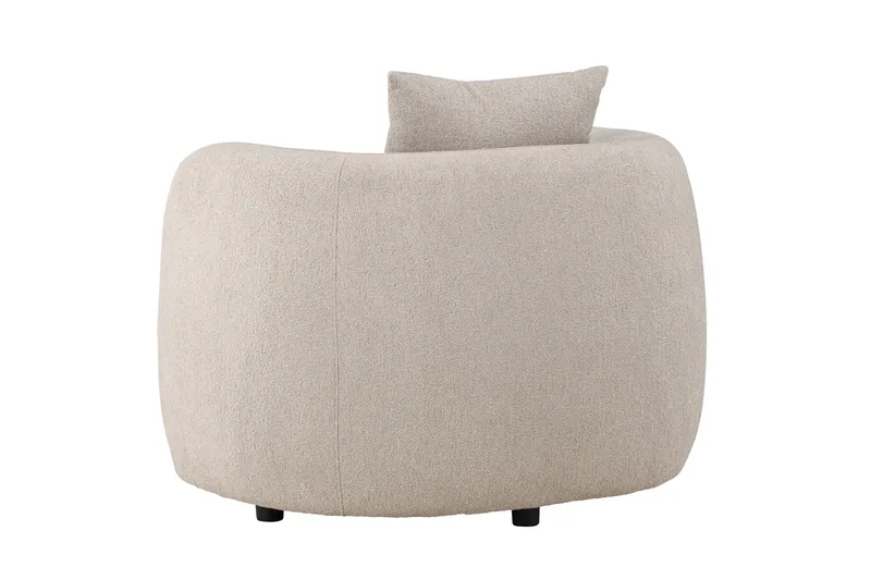 Cielo Modern Rund Lenestol i Stoff - Beige - Møbler - Stoler - Lenestoler