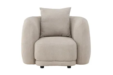 Cielo Modern Rund Lenestol i Stoff - Beige - Møbler - Stoler - Lenestoler