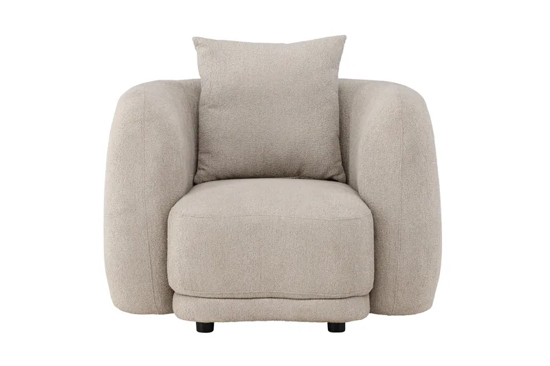 Cielo Modern Rund Lenestol i Stoff, Beige
