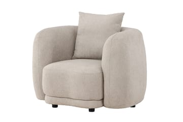 Cielo Modern Rund Lenestol i Stoff - Beige - Møbler - Stoler - Lenestoler