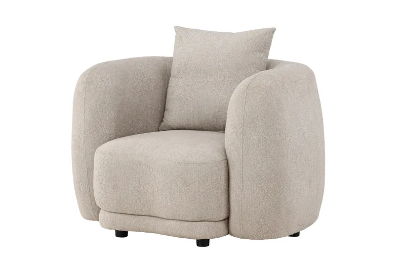 Cielo Modern Rund Lenestol i Stoff - Beige - Møbler - Stoler - Lenestoler